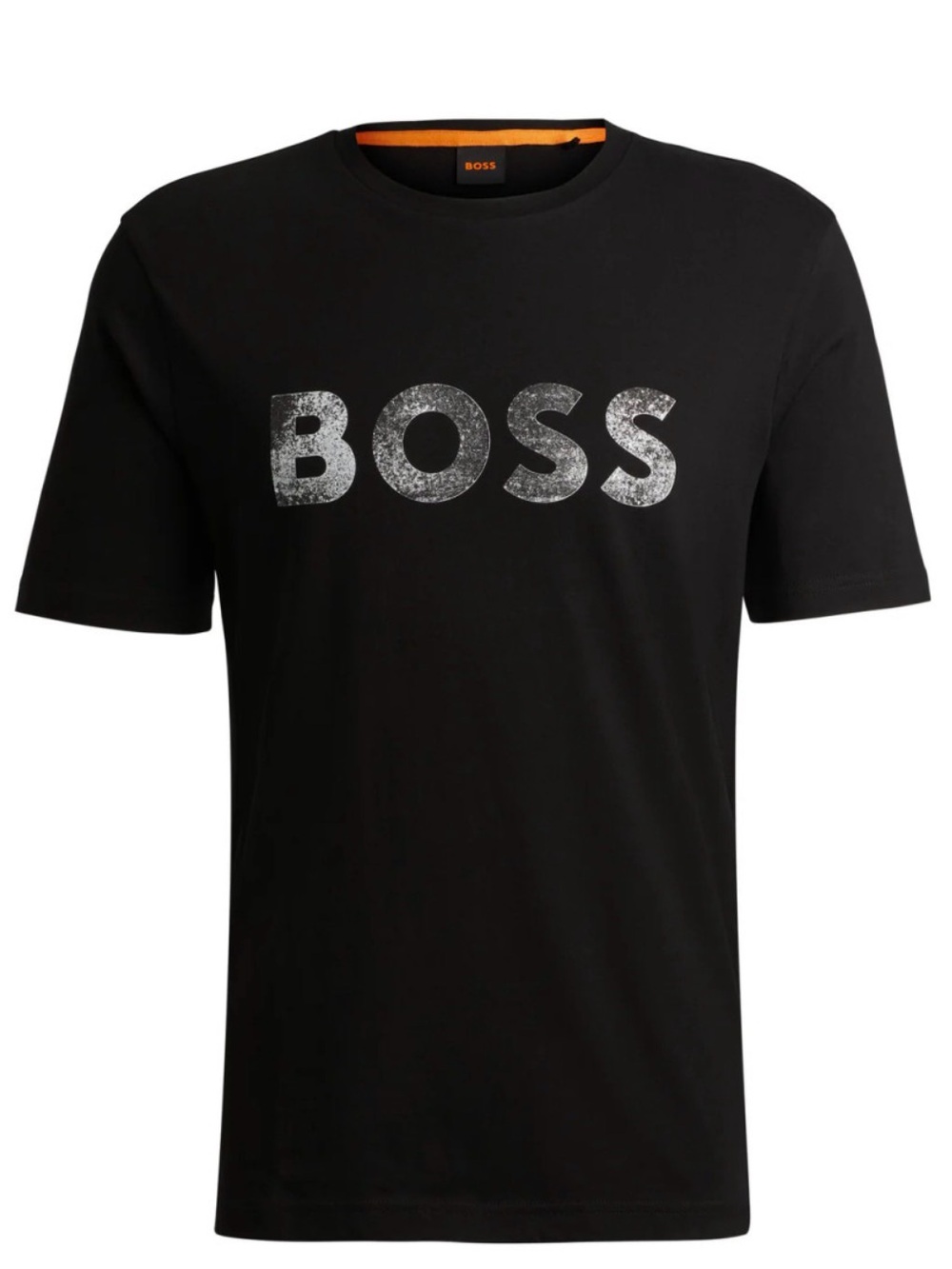 Boss Black T-Shirt with Distressed Silver Logo